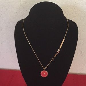 Michael Kors Gold Etched Small Disc Neckla…